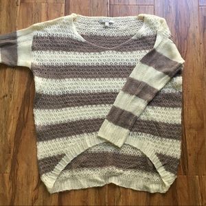 Dusty Purple & White Striped Sweater